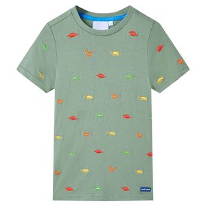 vidaXL T-shirt med korta &auml;rmar f&ouml;r barn khaki 116
