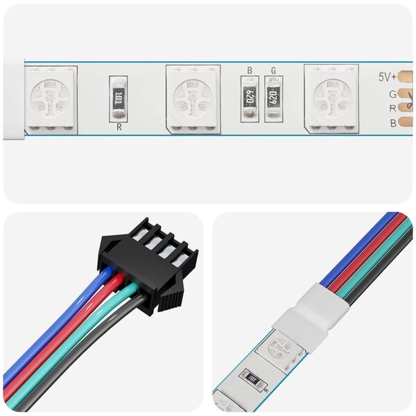 vidaXL LED Band 4 pcs Svart och multicolor 150 cm Koppar och plast