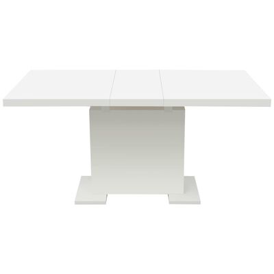 vidaXL Förlängningsbart matbord högglans vit