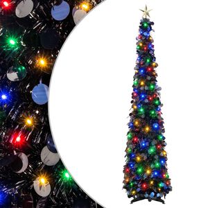 vidaXL Pop-up-julgran med LED och stj&auml;rna i toppen 150 cm
