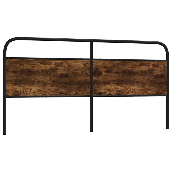 vidaXL S&auml;nggavel r&ouml;kf&auml;rgad ek 180 cm konstruerat tr&auml; och st&aring;l