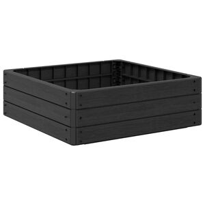 vidaXL H&ouml;jd b&auml;dd Svart 75,5 x 75,5 x 25 cm PP