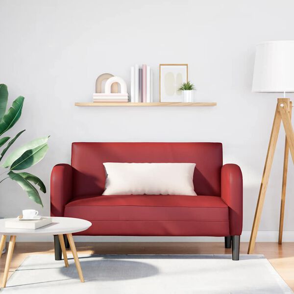 vidaXL Loveseat soffa vinr&ouml;d 110 cm konstl&auml;der