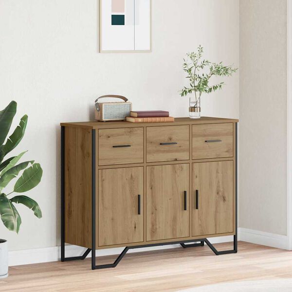 vidaXL Sideboard med l&aring;da Artisan Ek 97 x 32,5 x 74,5 cm