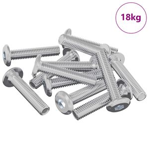 vidaXL L&aring;gskruv Enf&auml;rgad 2647 pcs Silver St&aring;l