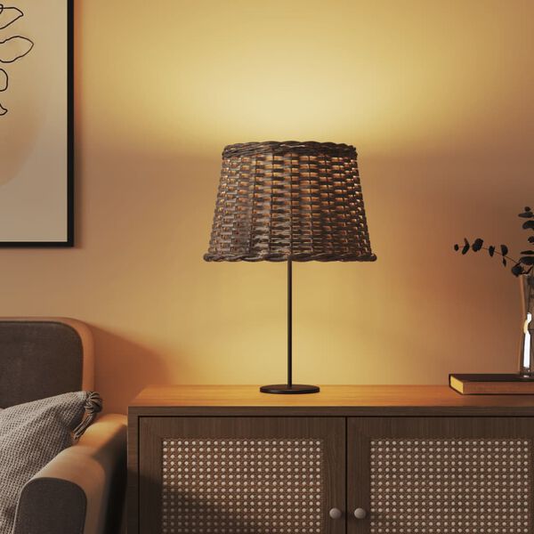 vidaXL Lampsk&auml;rm brun &Oslash;40x26 cm korgmaterial