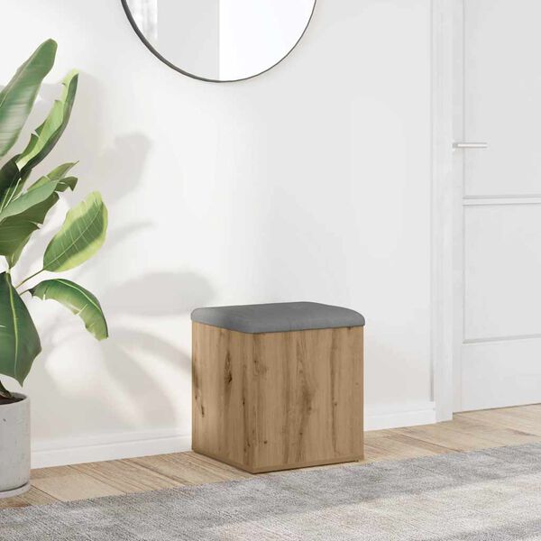 vidaXL F&ouml;rvaringsb&auml;nk hantverksm&auml;ssig ek 42x42x45 cm konstruerat tr&auml;