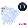 vidaXL Julislampa 200 LED-lampor kallvit 20 m akryl PVC