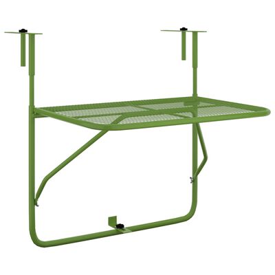 vidaXL Balkongbord grön 60x40 cm stål