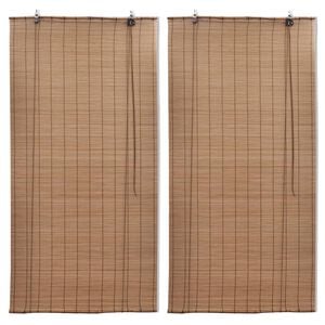 vidaXL Rullgardin bambu 2 st 80 x 160 cm brun