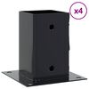 vidaXL Stolpbaser, fyrkant, 4 st, 81x81 mm pulverlackerat st&aring;l