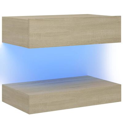 vidaXL Sängbord sonoma-ek 60x35 cm konstruerat trä