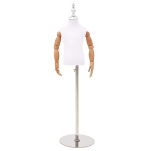 vidaXL Justerbar mannequin 120-157 cm med bas Unisex PP Vit 120-157 cm