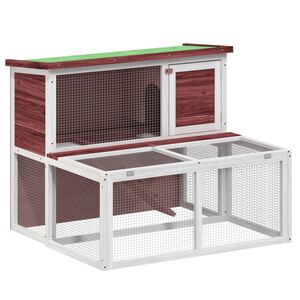 vidaXL Kaninbur mocka 102x90x84,5 cm massiv furu