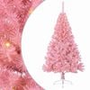 vidaXL Konstgjord F&ouml;rbelyst Julgran med 150 LED-lampor Rosa 150 cm PVC