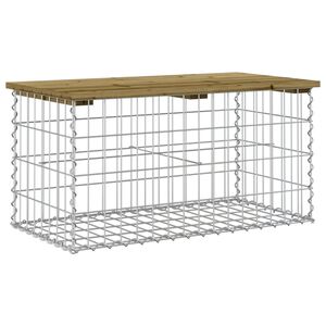 vidaXL Tr&auml;dg&aring;rdsb&auml;nk gabion-design 83x44x42 cm tryckimpregnerad furu
