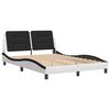 vidaXL Bed Frame with LED without Mattress "Zadar" White and Black 140x200 cm