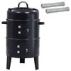 vidaXL Utomhusgrill &Oslash; 40 x 80 cm St&aring;l Svart