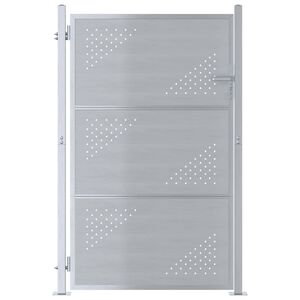 vidaXL Tr&auml;dg&aring;rdsgrind 85 x 144 cm Rostfritt st&aring;l Silver L&aring;sbar