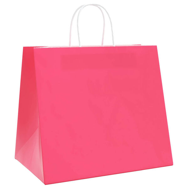 vidaXL Pappersp&aring;sar 50 st med handtag rosa 32x22x28 cm