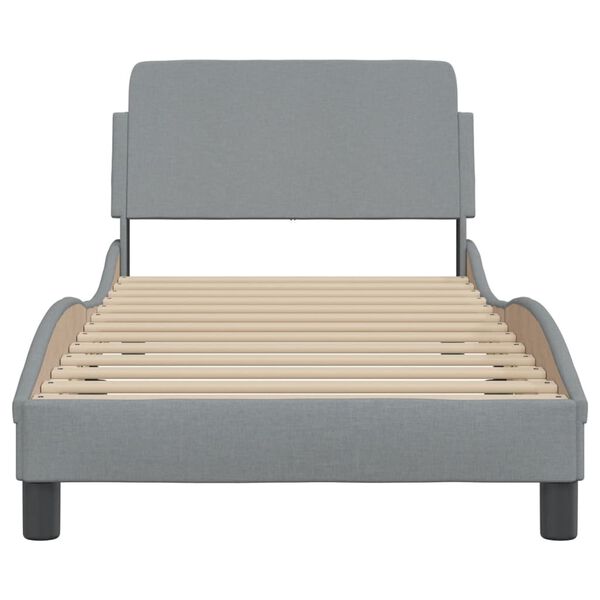 vidaXL Bed Frame "Dover" Light Grey 90x200 cm Fabric