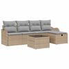 vidaXL Tr&auml;dg&aring;rdsoffset 6 st Poly rattan