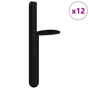 vidaXL M&ouml;belf&ouml;tter 12 pcs Svart 66 x 36 x 160 mm J&auml;rn