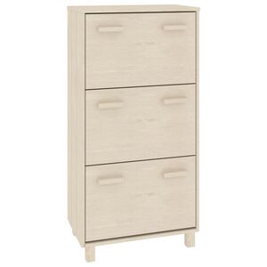 vidaXL Skosk&aring;p HAMAR honungsbrun 59,5x35x117 cm massiv furu