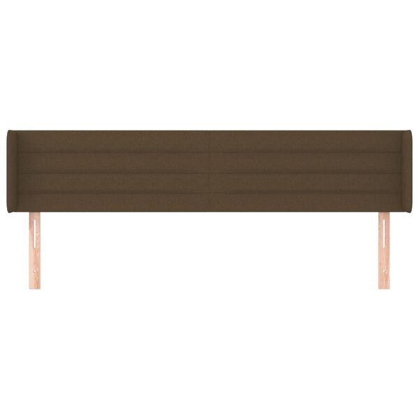 vidaXL S&auml;nggavel med kanter m&ouml;rkbrun 183x16x78/88 cm tyg