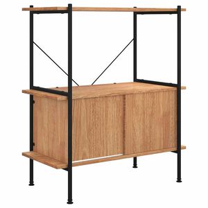 vidaXL Hyllenhet 3 niv&aring;er med sk&aring;p 80x40x92 cm st&aring;l konstruerat tr&auml;