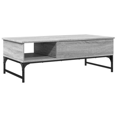 vidaXL Soffbord grå sonoma 100x50x35 cm konstruerat trä och metall