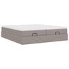 vidaXL Ottoman s&auml;ngram med madrasser taupe 200x200 cm tyg