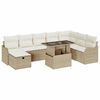 vidaXL Tr&auml;dg&aring;rdsoffset 9 st Beige konstrotting