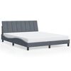 vidaXL Bed Frame with LED without Mattress "Hanko" Dark Grey 160x200 cm Velvet