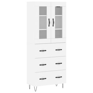 vidaXL H&ouml;gsk&aring;p vit 69,5x34x180 cm konstruerat tr&auml;
