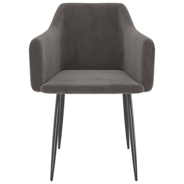 vidaXL Matstolar 2 st m&ouml;rkgr&aring; sammet