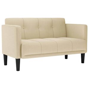 vidaXL Loveseat soffa cremefärgad 111 cm tyg