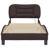 vidaXL Bed Frame with LED without Mattress "Hvar" Dark Brown 90x190 cm Fabric