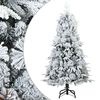 vidaXL Konstgjord Vikbar Julgran Sn&ouml; Flocked Gr&ouml;n och Vit 120 cm