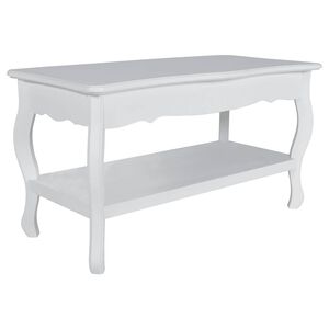 vidaXL Soffbord med hylla MDF vit