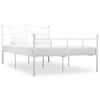 vidaXL S&auml;ngram utan madrass vit metall 140x200 cm