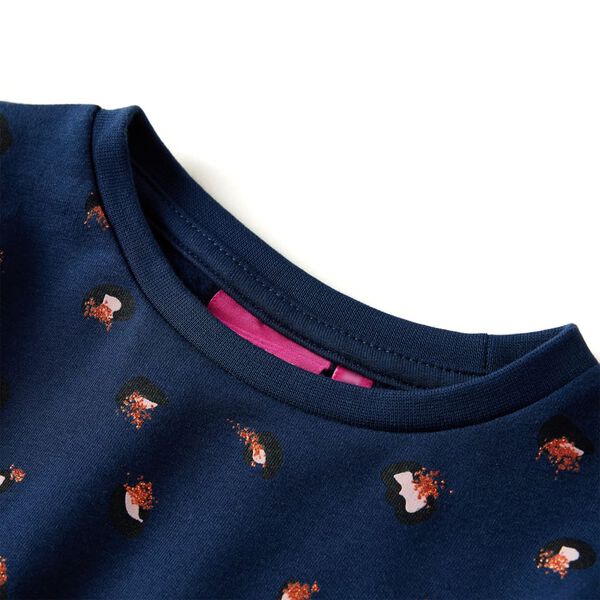 Klänning med långa ärmar för barn marinblå 116