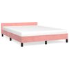 vidaXL S&auml;ngram med huvudgavel utan madrass rosa 140x190 cm sammet