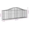vidaXL Gabion bågformad 2 st 200x30x60/80 cm galvaniserat järn