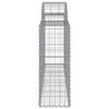 vidaXL Gabion bågformad 200x30x80/100 cm galvaniserat järn