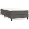 vidaXL Boxspring-s&auml;ngram m&ouml;rkgr&aring; 90x190 cm sammet