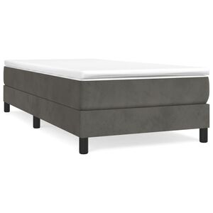 vidaXL Boxspring-s&auml;ngram m&ouml;rkgr&aring; 90x190 cm sammet