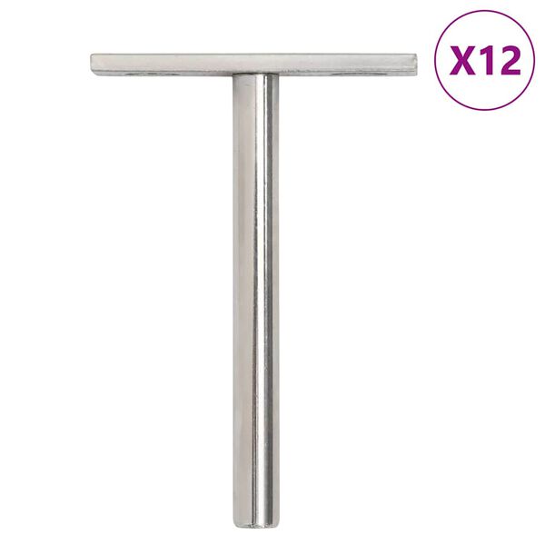 vidaXL Konsoler för flytande hyllplan 12st osynlig Ø10x100 mm kolstål