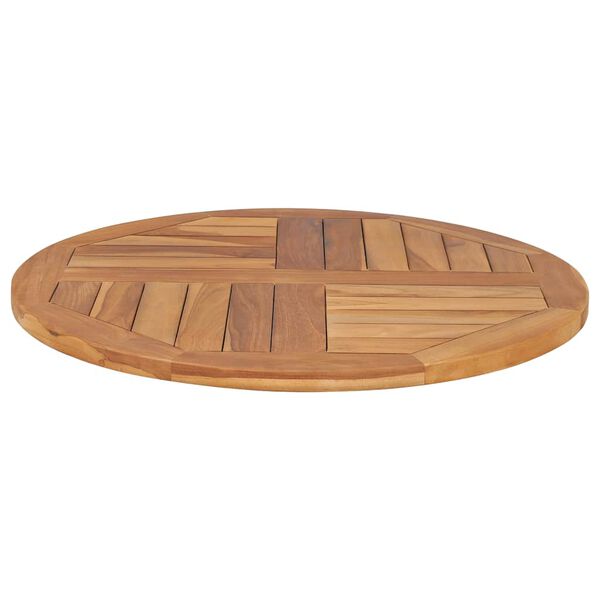 vidaXL Bordsskiva i massiv teak rund 2,5 cm 70 cm