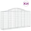 vidaXL Gabioner b&aring;gformade 14 st 200x30x100/120 cm galvaniserat j&auml;rn